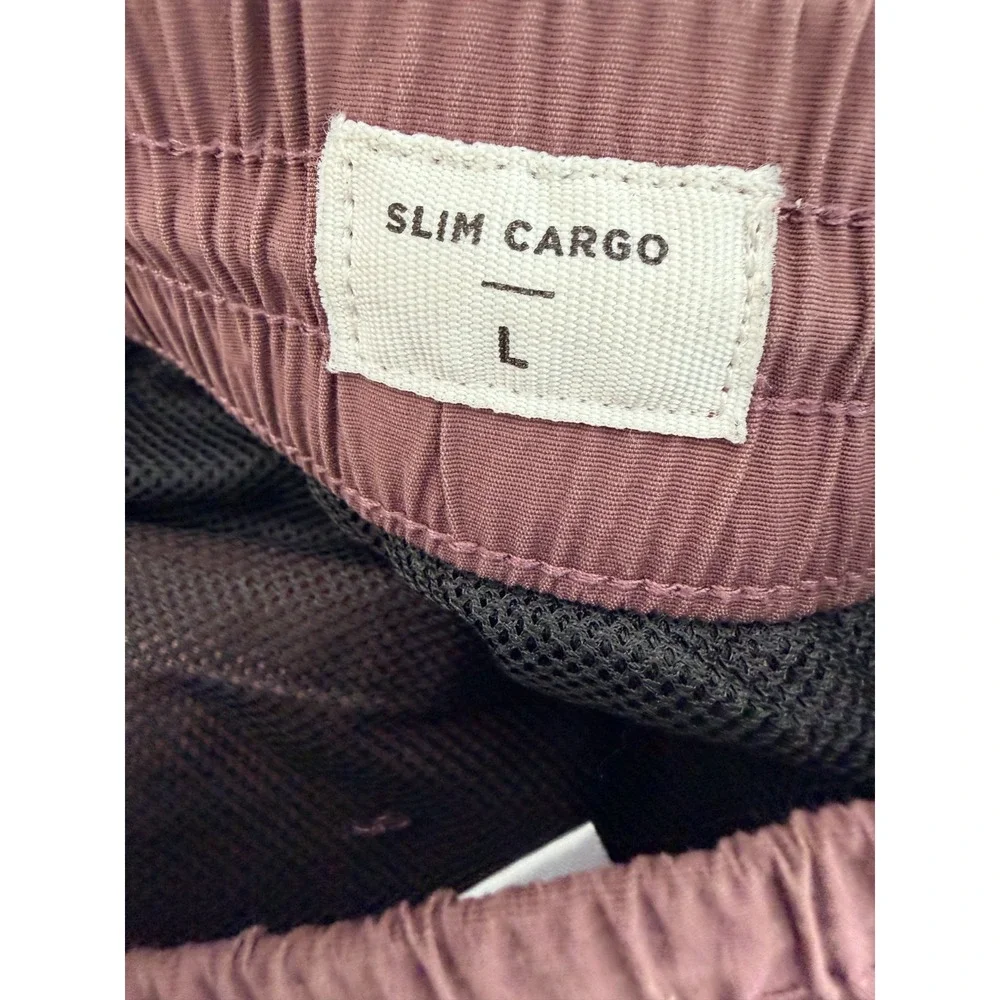 PACSUN Men's Slim Nylon Blend Cargo Pants Rust Large inseam 31 waist 34